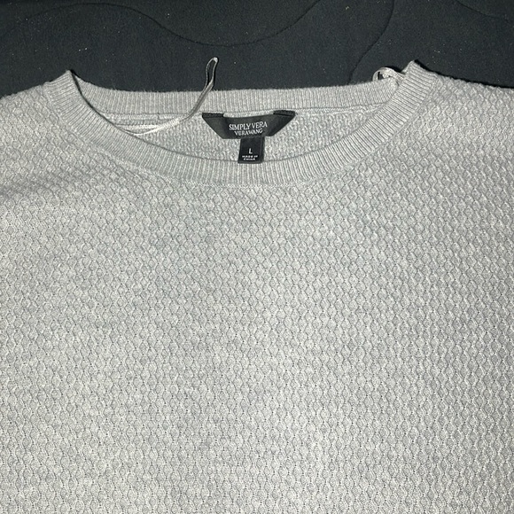 Simply Vera Vera Wang Women’s Textured Sweater - Size L, Gray - Picture 3 of 7
